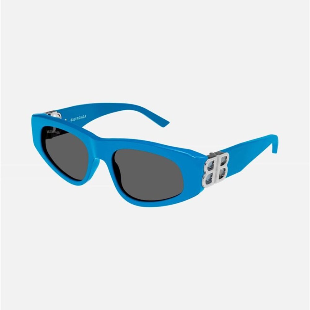NEW BALENCIAGA BLUE AND SILVER CAT-EYE BB SUNGLASSES BB0095S 011 - Picture 3 of 6